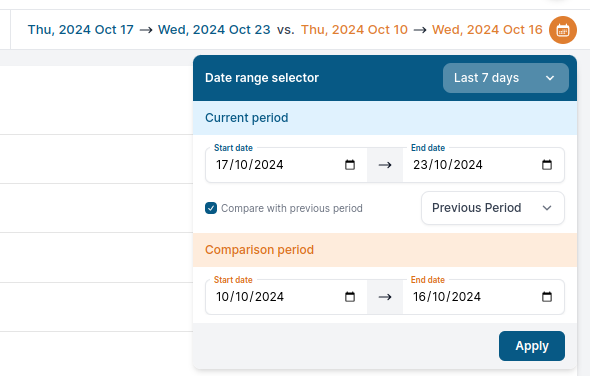 Date picker compare